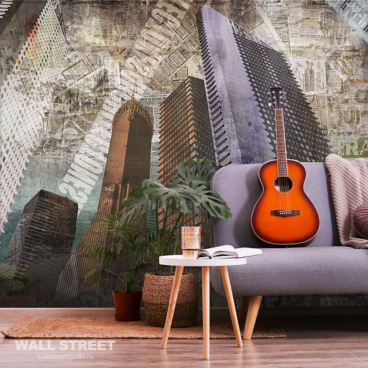 Фотообои в интерьере артикул GRUNGE 2, GRUNGE, Wall street